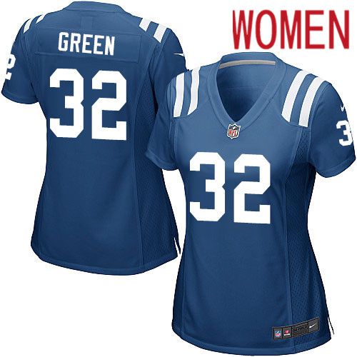 Women Indianapolis Colts #32 T.J. Green Nike Royal Game Player NFL Jersey